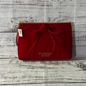 NWT Victoria's Secret Red Cosmetic Bag with Bow